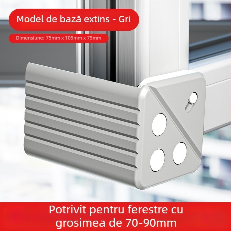 Protecție de colț din aluminiu pentru fereastră, cu acoperire completă, anti-coliziune, pentru ferestre cu deschidere interioară, set de protecție pentru uși și ferestre, cu magneți duali