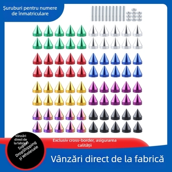 Șuruburi pentru rama plăcii de înmatriculare, aliaj de aluminiu, cap ascuțit, set 10 bucăți