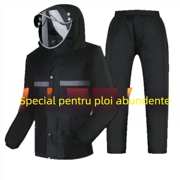 Poncho impermeabil split cu pantaloni pentru livratori — țesătură Oxford, strat adeziv PVC impermeabil, posibilitatea imprimării logo-ului