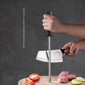 Baton ascuțitor pentru cuțite — oțel inoxidabil, instrument de ascuțire, stil modern minimalist (lansat în 2024)