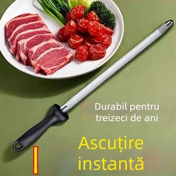 Baton ascuțitor pentru cuțite — oțel inoxidabil, instrument de ascuțire, stil modern minimalist (lansat în 2024)
