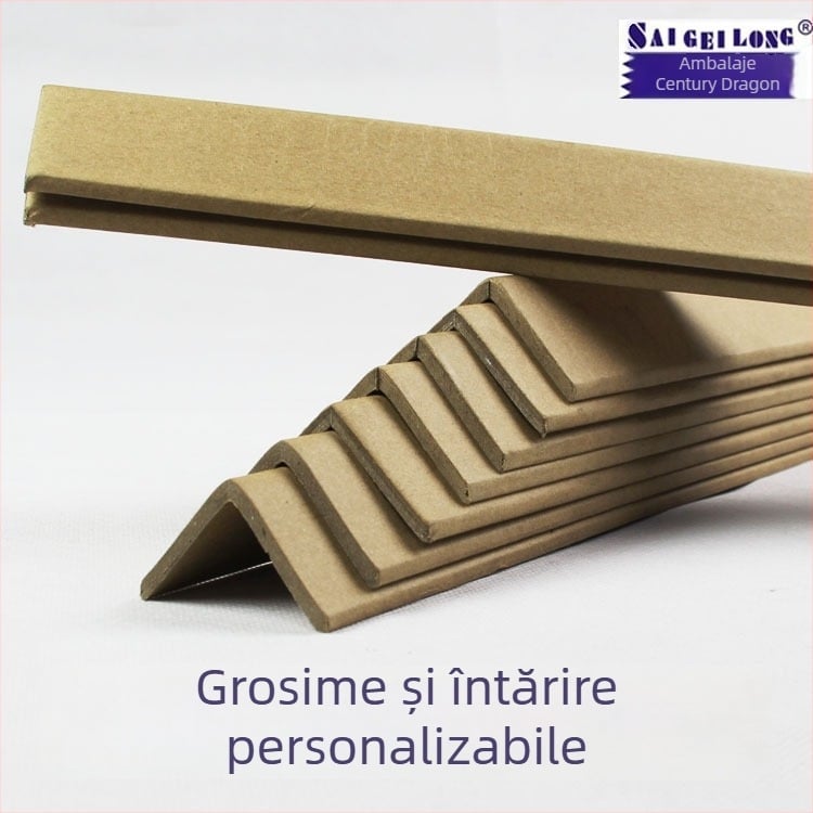 Protector de colț în formă de L din hârtie kraft — fabricare cu mașină de hârtie, logo tipărit, întărit