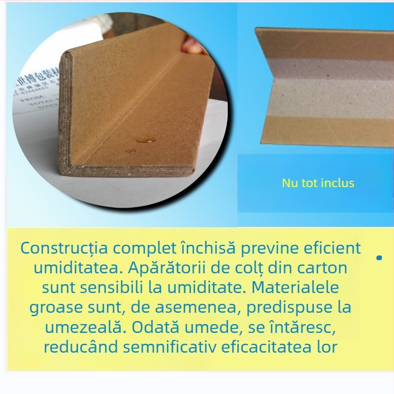 Protector de colț în formă de L din hârtie kraft — fabricare cu mașină de hârtie, logo tipărit, întărit