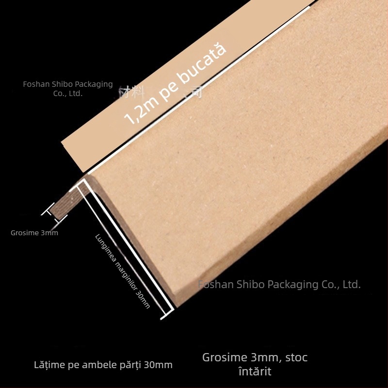 Protector de colț în formă de L din hârtie kraft — fabricare cu mașină de hârtie, logo tipărit, întărit