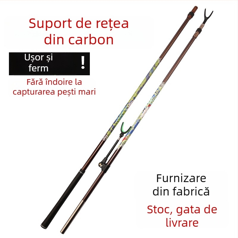 Suport din carbon pentru undiță cu braț telescopic – 2 segmente, reglabil, greutate 80