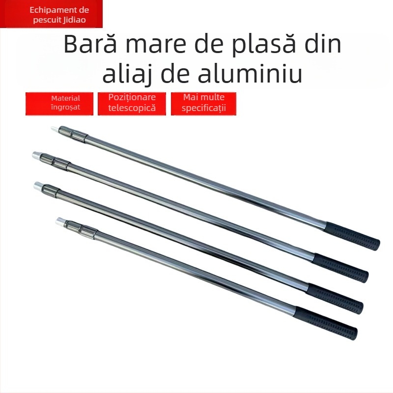 Țevi telescopice din aliaj de aluminiu pentru plasă de pescuit — 1–3 secțiuni, greutate 900–2300 g