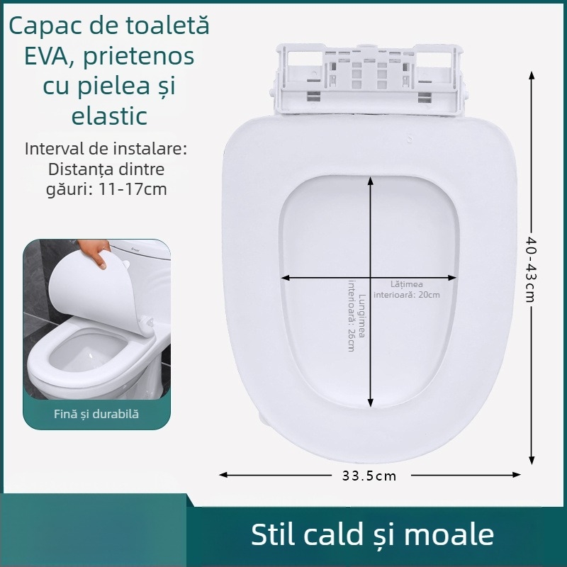 Capac de toaletă din EVA spumă - spațierea găurilor reglabilă 11-17, Model 025, Stil standard/modern minimalist