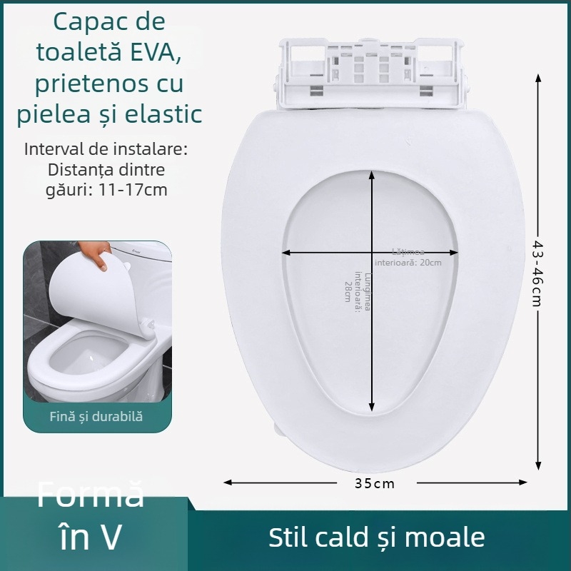 Capac de toaletă din EVA spumă - spațierea găurilor reglabilă 11-17, Model 025, Stil standard/modern minimalist
