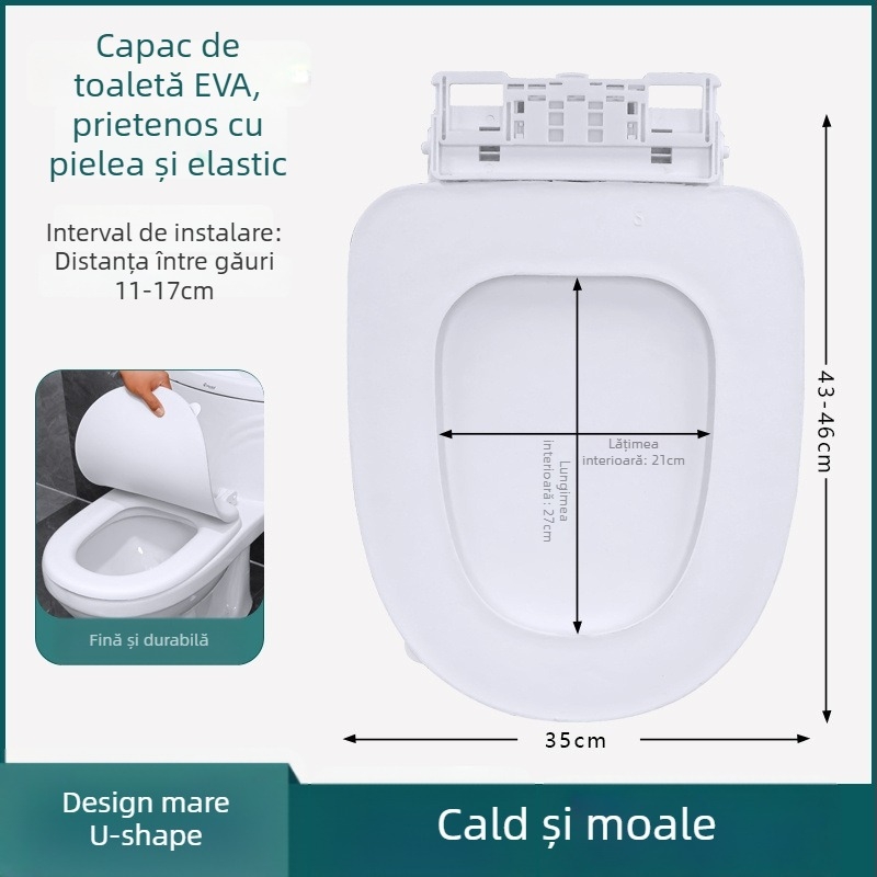 Capac de toaletă din EVA spumă - spațierea găurilor reglabilă 11-17, Model 025, Stil standard/modern minimalist