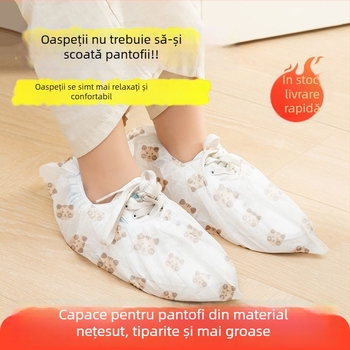 Capace de încălțăminte de unică folosință, din material nețesut, imprimeu cu urs, anti-alunecare pentru interior