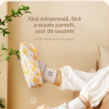 Capace de încălțăminte de unică folosință, din material nețesut, imprimeu cu urs, anti-alunecare pentru interior