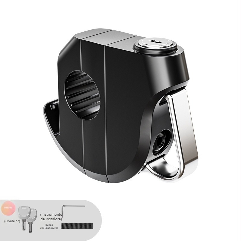 Lacăt pentru cască pentru motocicletă electrică — aliaj de aluminiu, model Dragon Head Handlebar Helmet Lock, potrivit pentru țevi de 24 mm, greutate 246 g, brand Nanke