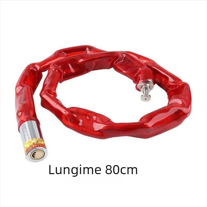 Lacăt lanț cu nucleu de cupru pentru biciclete, biciclete electrice și motociclete; model 1, articol whm0723, ambalaj într-o pungă OPP.