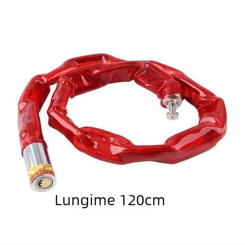 Lacăt lanț cu nucleu de cupru pentru biciclete, biciclete electrice și motociclete; model 1, articol whm0723, ambalaj într-o pungă OPP.