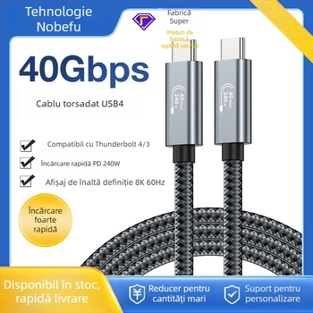 Cablu USB4 Type-C, 40Gbps, PD240W Power Delivery, Încărcare rapidă