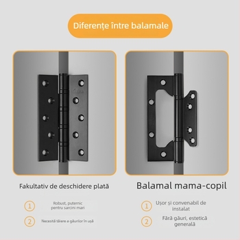 Balama pentru uși din oțel inoxidabil 201, plană, fără caneluri, pentru uși din lemn