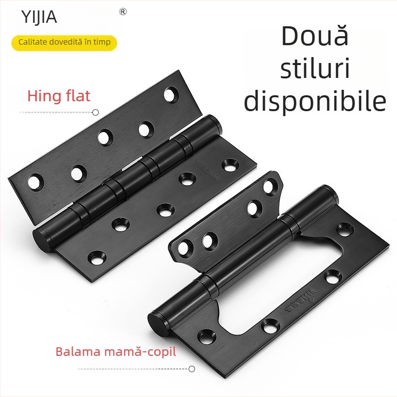 Balama pentru uși din oțel inoxidabil 201, plană, fără caneluri, pentru uși din lemn