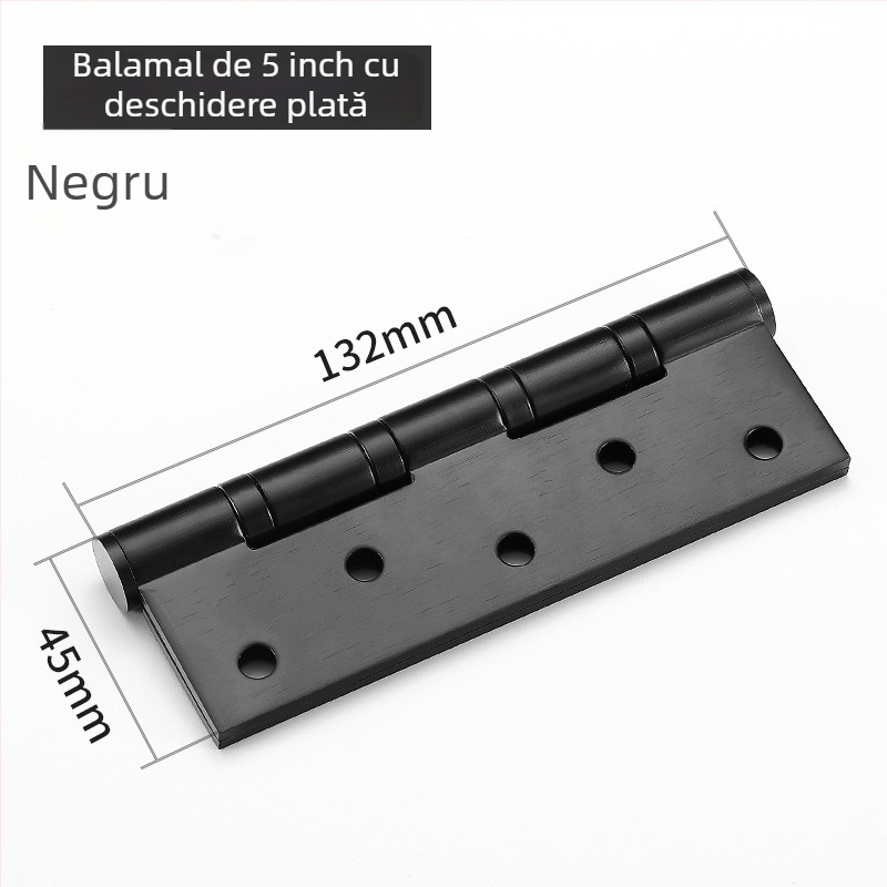 Balama pentru uși din oțel inoxidabil 201, plană, fără caneluri, pentru uși din lemn