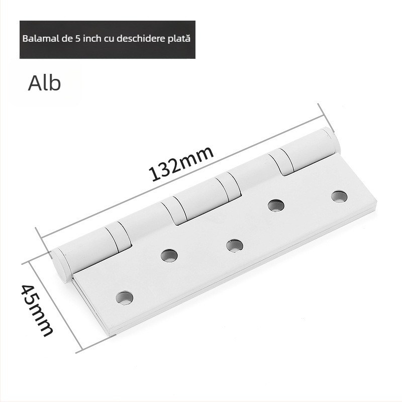 Balama pentru uși din oțel inoxidabil 201, plană, fără caneluri, pentru uși din lemn