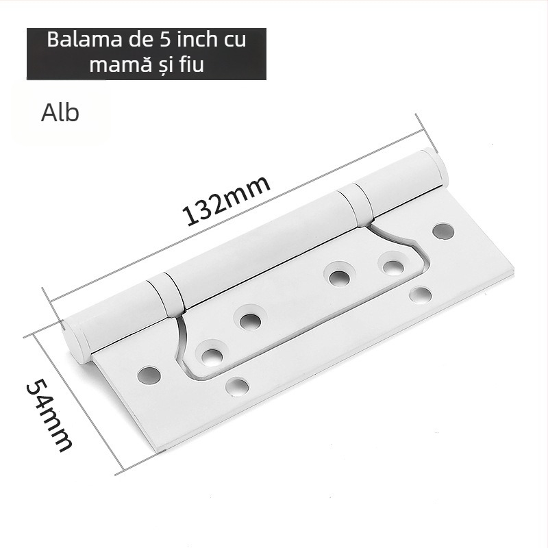Balama pentru uși din oțel inoxidabil 201, plană, fără caneluri, pentru uși din lemn