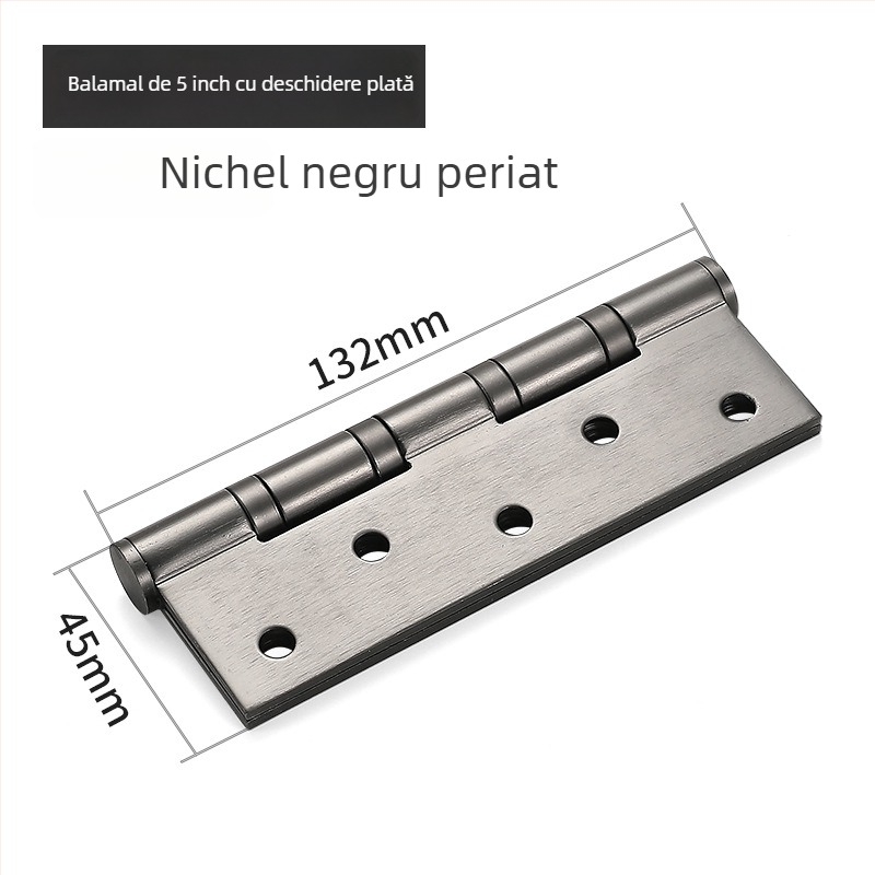 Balama pentru uși din oțel inoxidabil 201, plană, fără caneluri, pentru uși din lemn