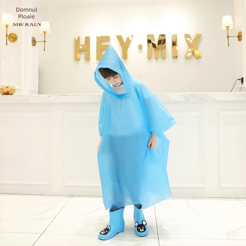 Poncho de ploaie pentru copii din PEVA, de unică folosință, grosime 0,03 mm, portabil