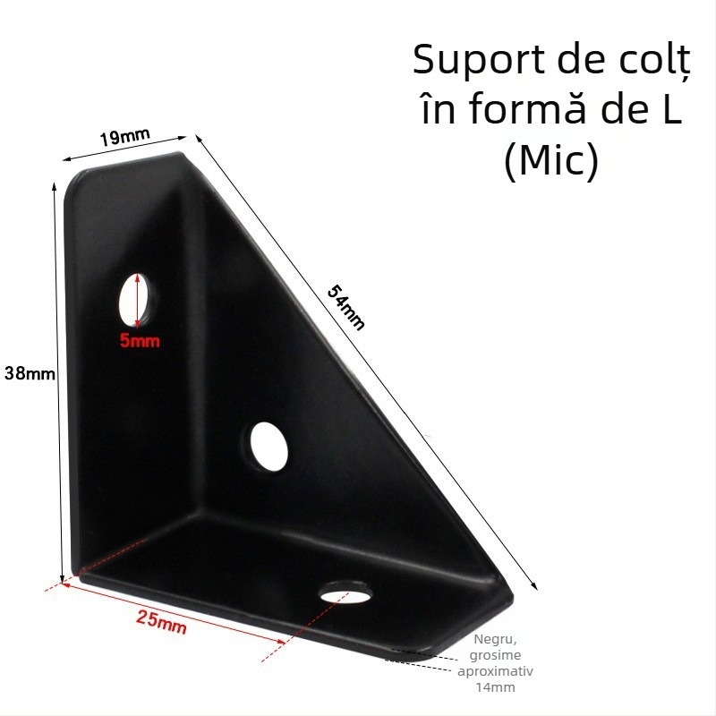 Queen bed angle brace – elemente metalice din oțel laminat la rece pentru conectare, stânga și dreapta, finisaj vopsit la cuptor
