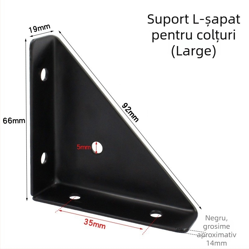 Queen bed angle brace – elemente metalice din oțel laminat la rece pentru conectare, stânga și dreapta, finisaj vopsit la cuptor