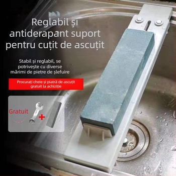 Suport pentru ascuțit cuțite, plastic, design îngroșat, reglabil sub chiuvetă, Li Zhe, stil Spania