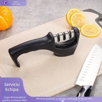 Ascuțitor cu diamant, manual, multifuncțional pentru bucătărie, ascuțirea cuțitelor neascuțite, granulație grosieră cu oțel wolfram