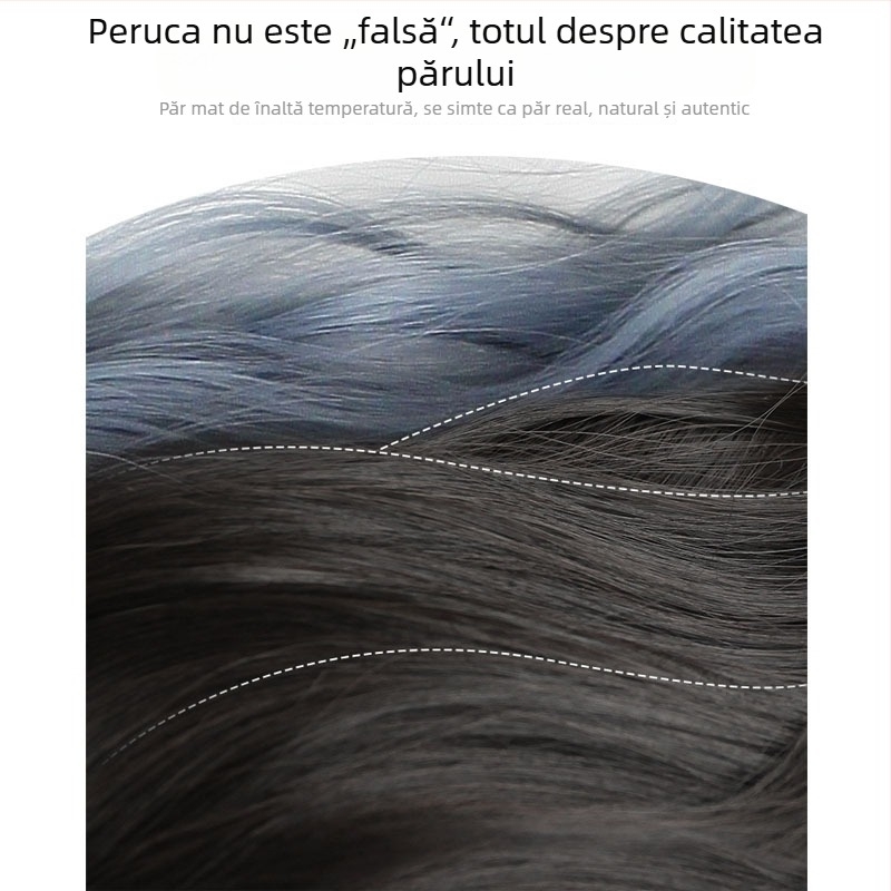 Perucă cu bucle bubble braid și coadă de cal, fibre rezistente la căldură, lungime medie spre lungă, aspect natural pentru doamne