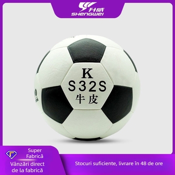 Shengwei minge de fotbal din piele PU pentru antrenament, pentru terenuri interioare/exterioare – cusături cu adeziv, model KS32S