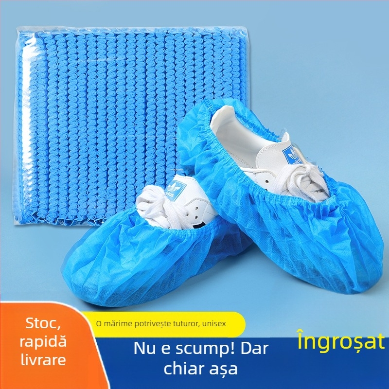 Coveruri de încălțăminte de unică folosință din material nețesut, groase, respirante, anti-derapare, protecție împotriva prafului; grosime 300 g; 100 buc./ambalaj; pentru uz casnic