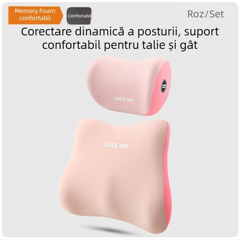 Perne lombare auto cu spumă cu memorie, exterior din fibre sintetice, potrivire universală, utilizare pentru toate anotimpurile, personalizare disponibilă