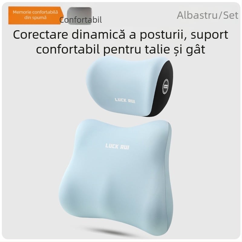 Perne lombare auto cu spumă cu memorie, exterior din fibre sintetice, potrivire universală, utilizare pentru toate anotimpurile, personalizare disponibilă