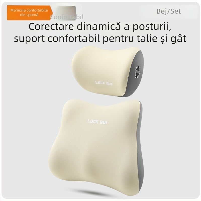 Perne lombare auto cu spumă cu memorie, exterior din fibre sintetice, potrivire universală, utilizare pentru toate anotimpurile, personalizare disponibilă