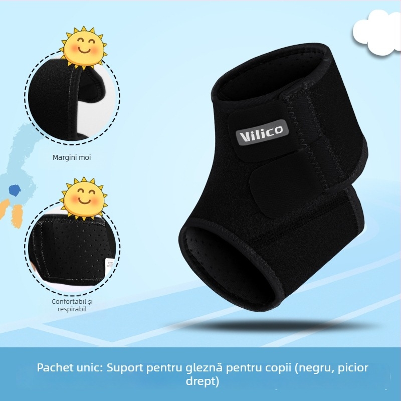 AB071 Protecție pentru glezna pentru copii, pentru sporturi în aer liber, țesătură OK compozită respirabilă, închidere Velcro, protecție anti-răsucire, pentru toate anotimpurile