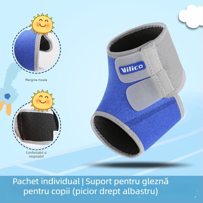 AB071 Protecție pentru glezna pentru copii, pentru sporturi în aer liber, țesătură OK compozită respirabilă, închidere Velcro, protecție anti-răsucire, pentru toate anotimpurile