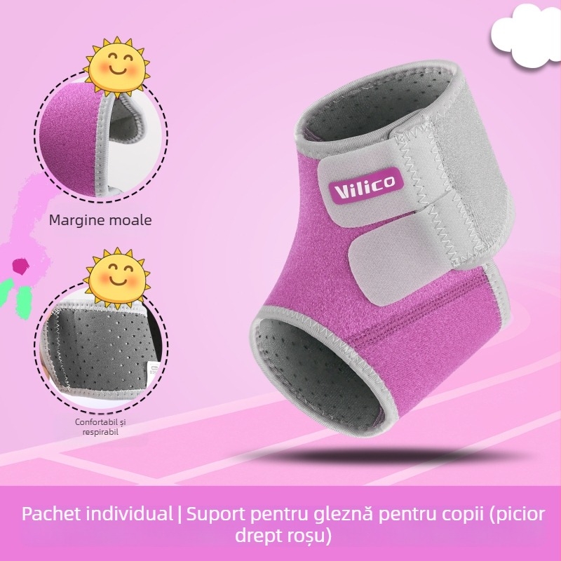 AB071 Protecție pentru glezna pentru copii, pentru sporturi în aer liber, țesătură OK compozită respirabilă, închidere Velcro, protecție anti-răsucire, pentru toate anotimpurile