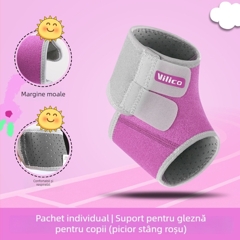 AB071 Protecție pentru glezna pentru copii, pentru sporturi în aer liber, țesătură OK compozită respirabilă, închidere Velcro, protecție anti-răsucire, pentru toate anotimpurile