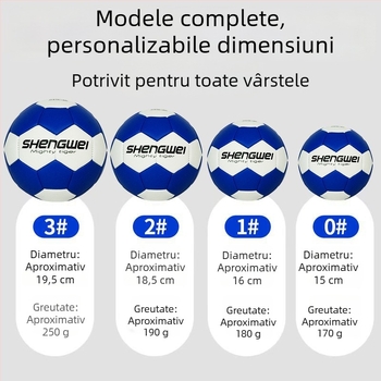 Minge de handbal nr. 0123 pentru copii, din cauciuc, personalizabilă cu siglă, potrivită pentru competiții ale elevilor din învățământ primar și grădiniță.