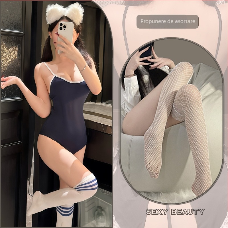 Pijamă și lenjerie cu bretele – stil japonez, poliester, unisex, primăvara 2025, cod produs 8255