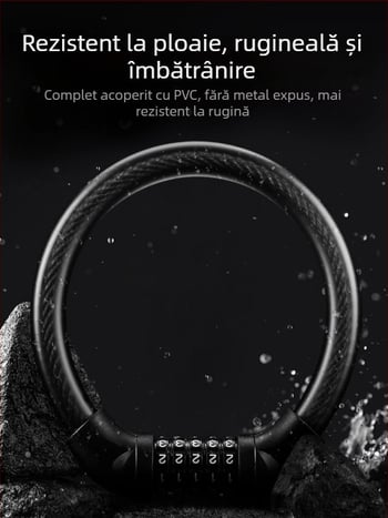 Lacăt pentru bicicletă Tosuod cu parolă de 5 cifre, din metal, lacăt inelar, portabil