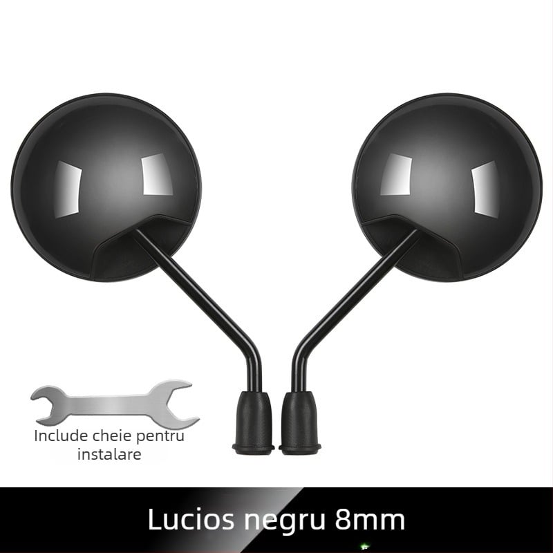 Oglindă retrovizoare pentru bicicletă electrică și triciclu, rotundă, montaj cu filet pe partea dreaptă, rezistență la șocuri înaltă | Model YJ-B721, Brand YiJu