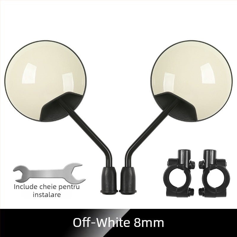 Oglindă retrovizoare pentru bicicletă electrică și triciclu, rotundă, montaj cu filet pe partea dreaptă, rezistență la șocuri înaltă | Model YJ-B721, Brand YiJu