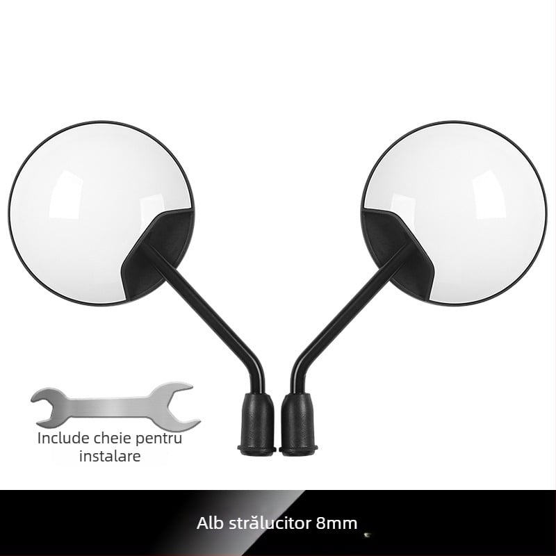 Oglindă retrovizoare pentru bicicletă electrică și triciclu, rotundă, montaj cu filet pe partea dreaptă, rezistență la șocuri înaltă | Model YJ-B721, Brand YiJu