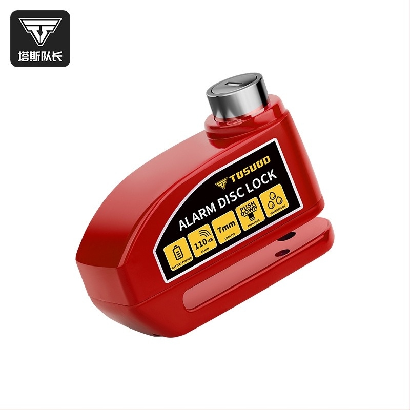 Blocare disc de frână cu alarmă anti-furt pentru motociclete și biciclete (Material: oțel aliat; Brand: TOSUOD; Potrivit pentru: motociclete și biciclete)