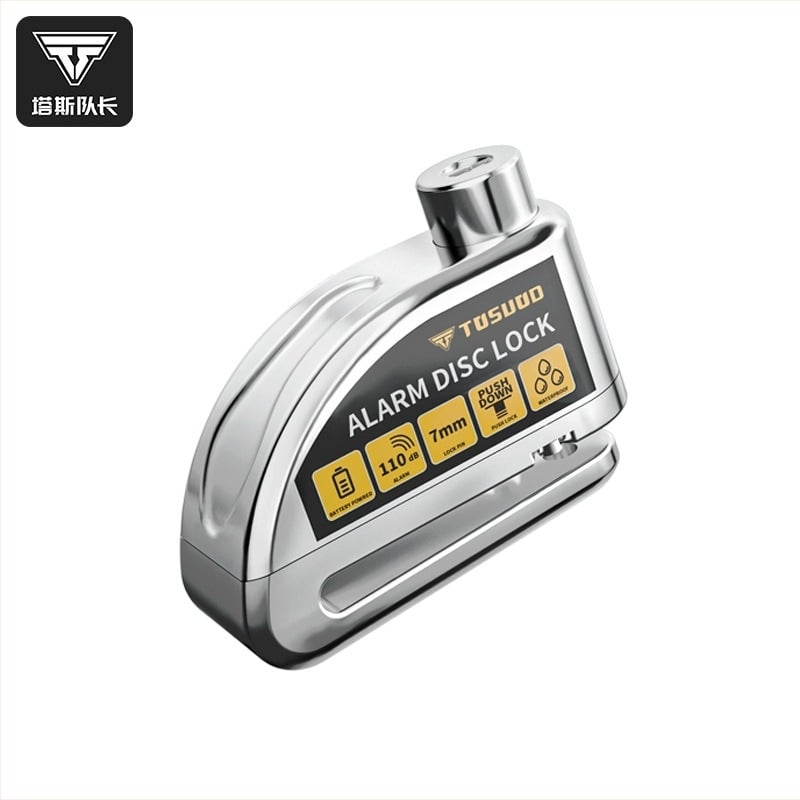Blocare disc de frână cu alarmă anti-furt pentru motociclete și biciclete (Material: oțel aliat; Brand: TOSUOD; Potrivit pentru: motociclete și biciclete)