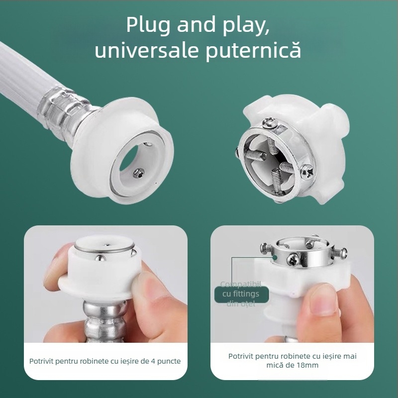 Aofulang xldzdg Conductă de alimentare cu apă pentru mașina de spălat – furtun extins rezistent la explozie, conector snap-on