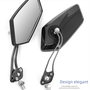 ZY2653 Oglindă retrovizoare universală pentru motocicletă off-road — tijă din aliaj de aluminiu, carcasă PP, tip oglindă pentagramă, montaj 10mm/8mm